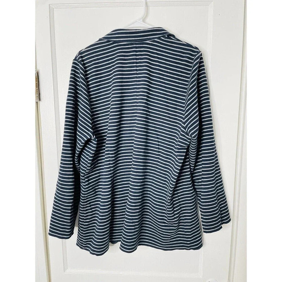 J Jill Button Cardigan XL Striped Knit Stretch Breathable Capsule Basics Classic - Picture 3 of 9
